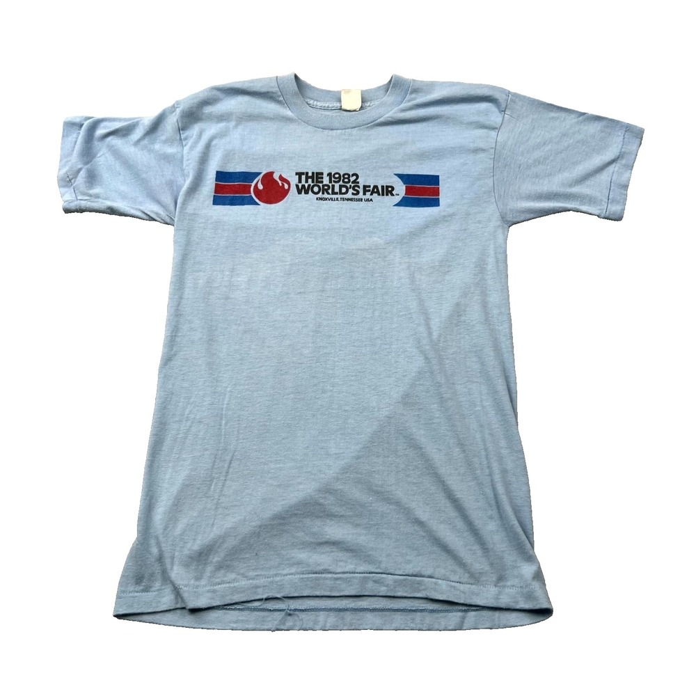 VTG The 1982 Worlds Fair Knoxville Healthknit T Shirt Large Blue Single Stitch